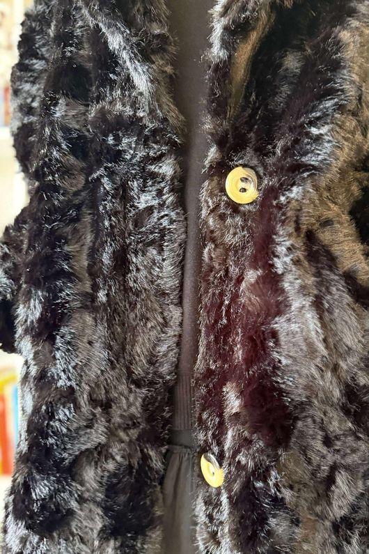 Paloma Dusk Premium Faux Fur Coat Black 